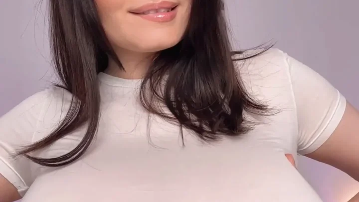 Busty Ema Shows Off Her Curves in Tight White Tee