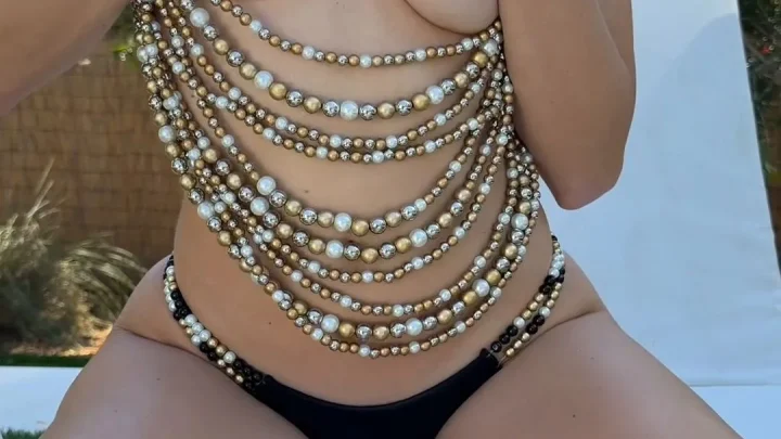 Natalie Roush Sizzles in Beaded Bikini on Sunny Day