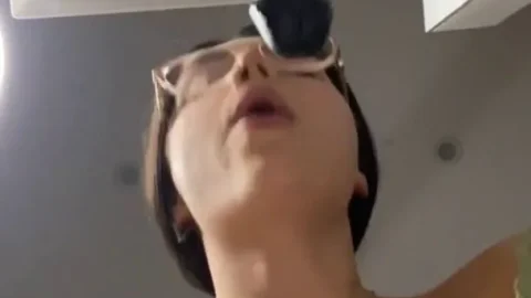 Lilith Cavaliere – Brunette Glasses Babe Sucks & Cums on Dildo